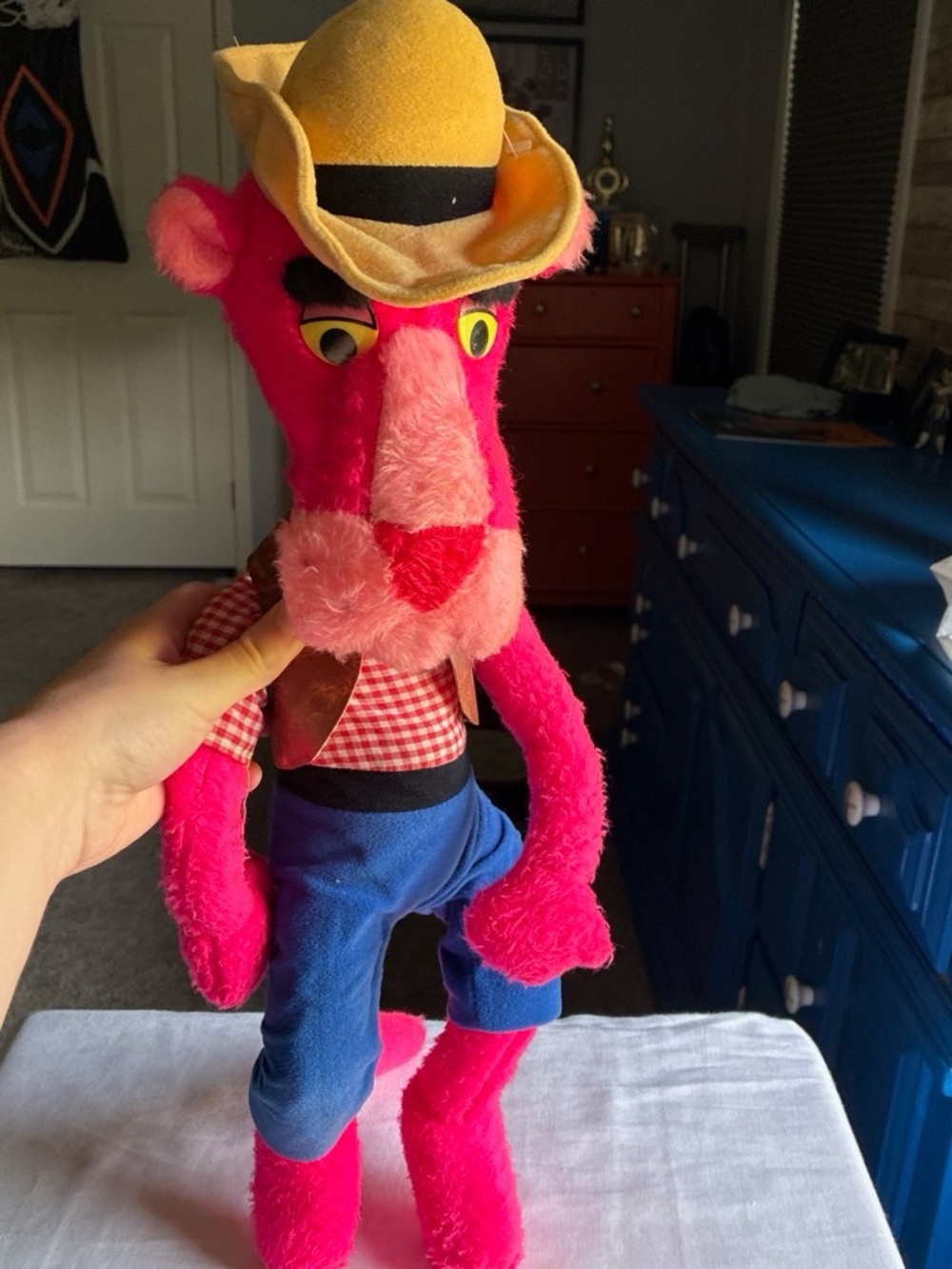 Plush Pink Cowboy Pink Panther Soft Toy - Kids Plush Stuffed Animal